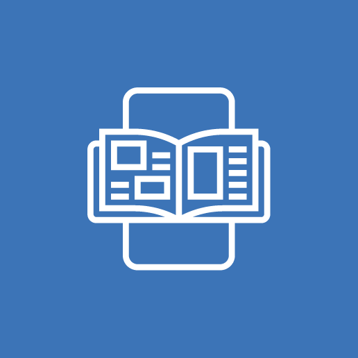 Icon - Nyhetsbruk - en avis legger seg over en mobilskjerm