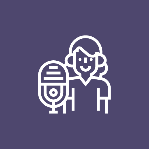 Icon Podcast - Person ved en mikofon